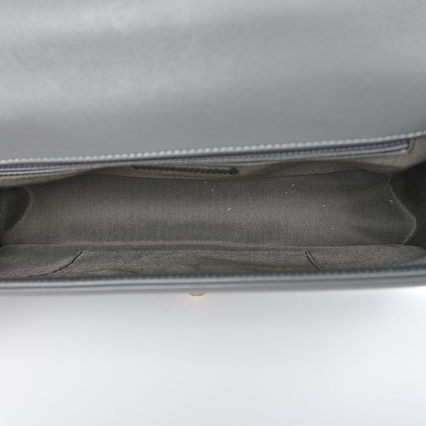 Lambskin Quilted New Medium Boy Flap Grey