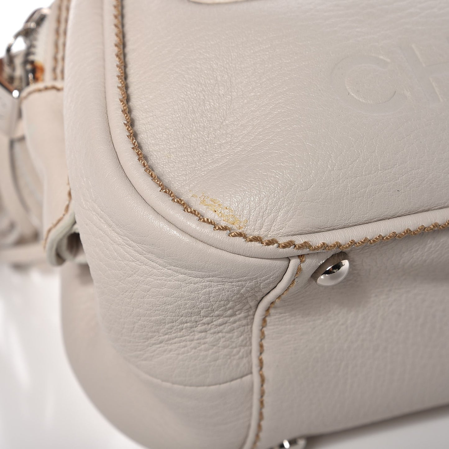 Calfskin Small Tassel Bowler White