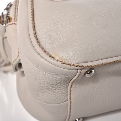 Chanel Calfskin Small Tassel Bowler White 10 of 13
