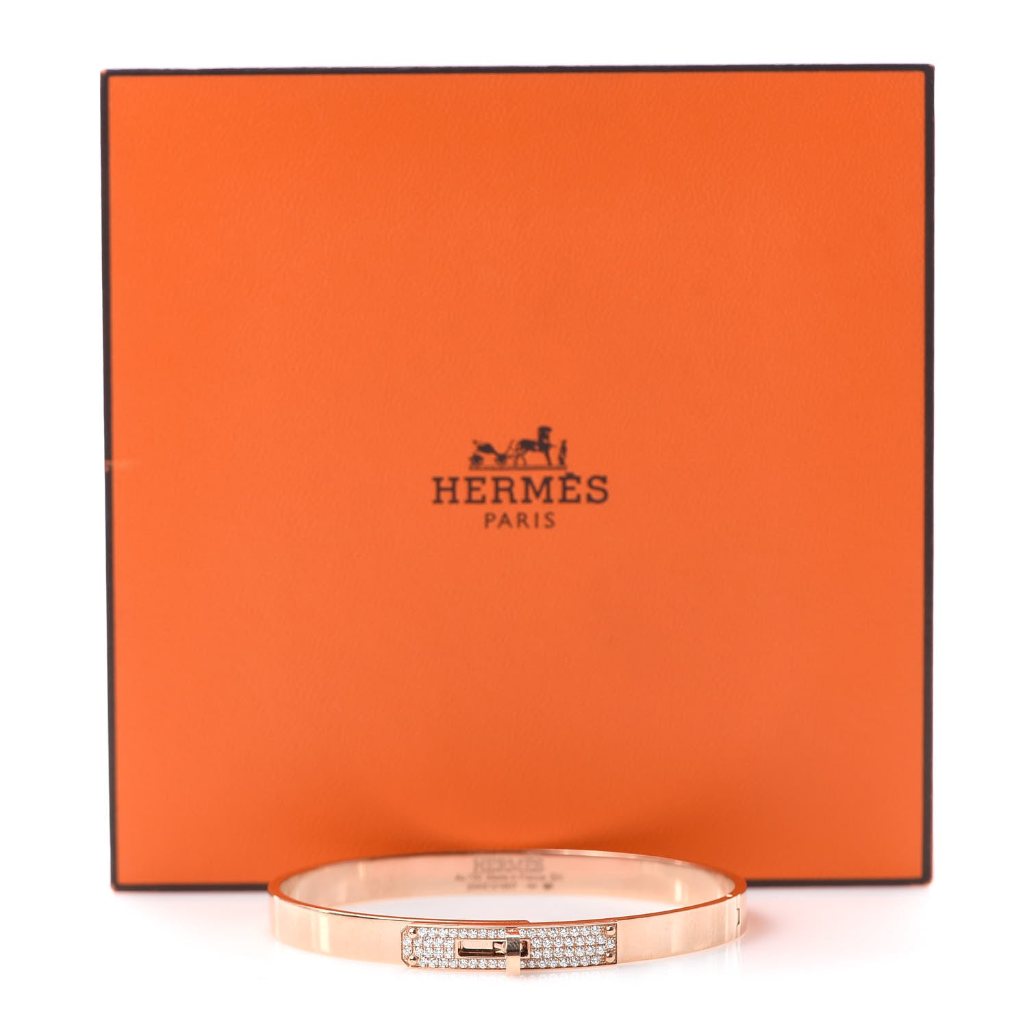 Hermes 18K Rose Gold Diamond PM Kelly Pave Bracelet SH 6 of 6