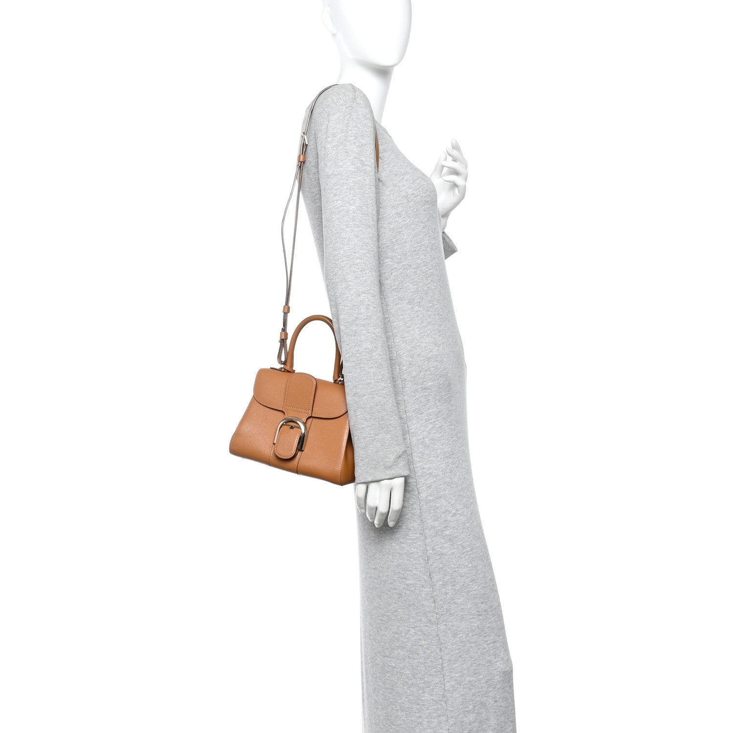 Delvaux Grained Calfskin Mini Brillant Satchel Natural 2 of 12