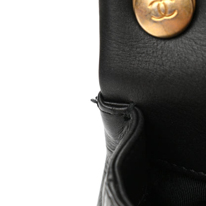 Chanel Calfskin Quilted Top Handle Flap Black 11 of 12