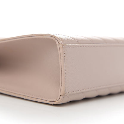 Saint Laurent Grain De Poudre Matelasse Chevron Large Monogram Satchel Nude Powder 8 of 9