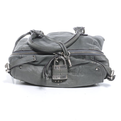 Chloe Leather Paddington Tote Gris Vert 4 of 7