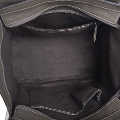 Celine Drummed Calfskin Mini Luggage Souris 5 of 12