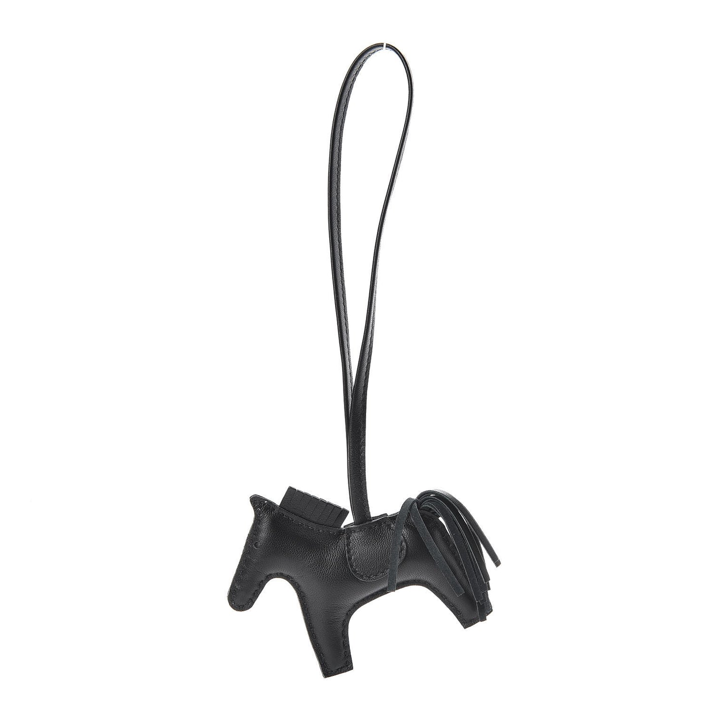 Milo Lambskin Grigri Rodeo Horse Bag Charm PM So Black