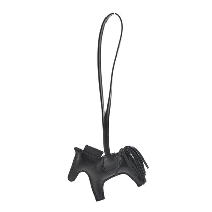 Hermes Milo Lambskin Grigri Rodeo Horse Bag Charm PM So Black 1 of 5
