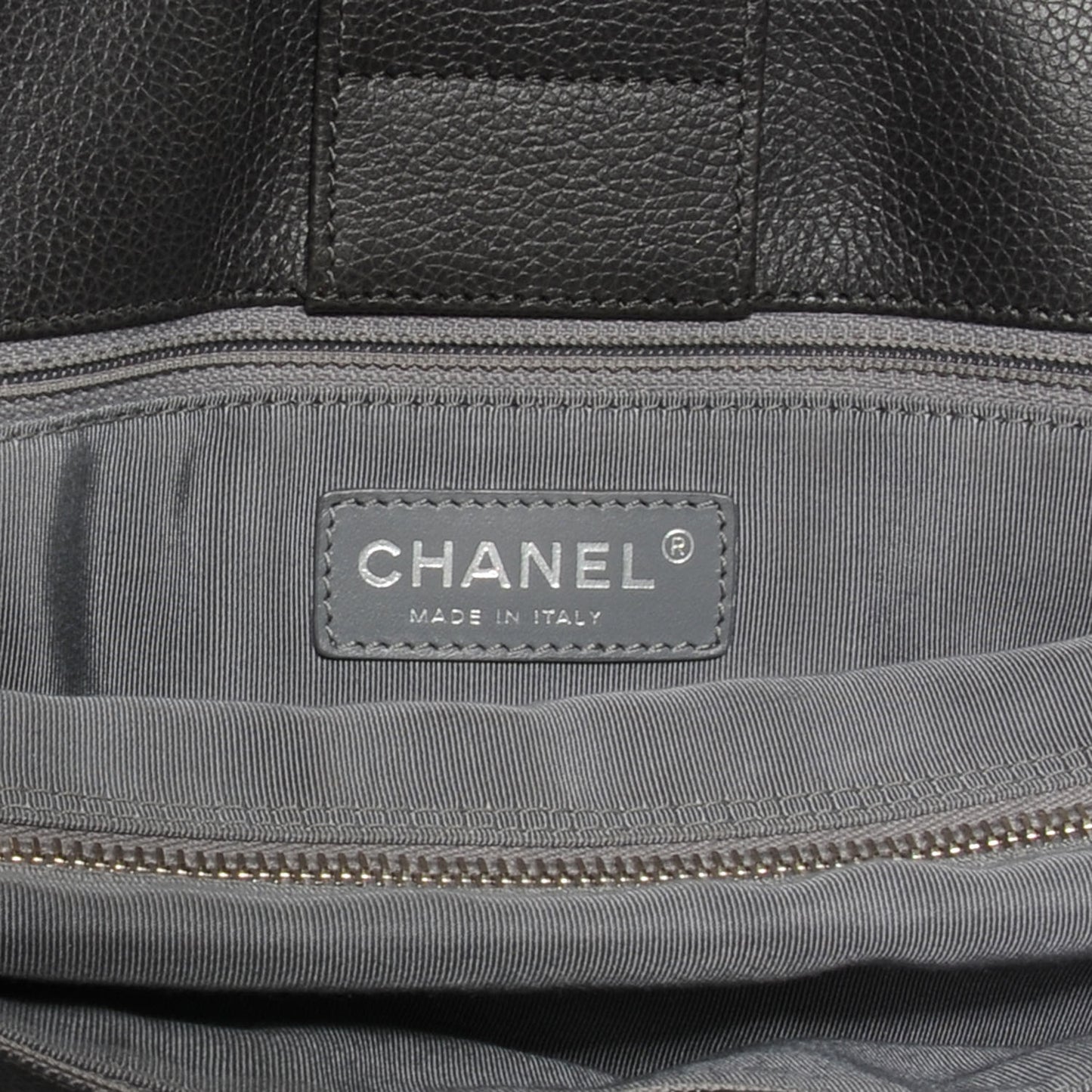 Calfskin Small Cerf Shopper Tote Dark Grey