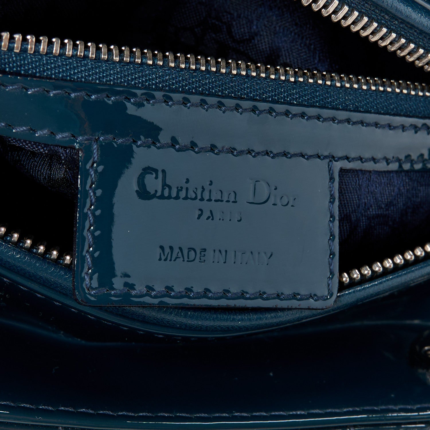 Christian Dior Patent Cannage Medium Lady Dior Navy Blue 6 of 12