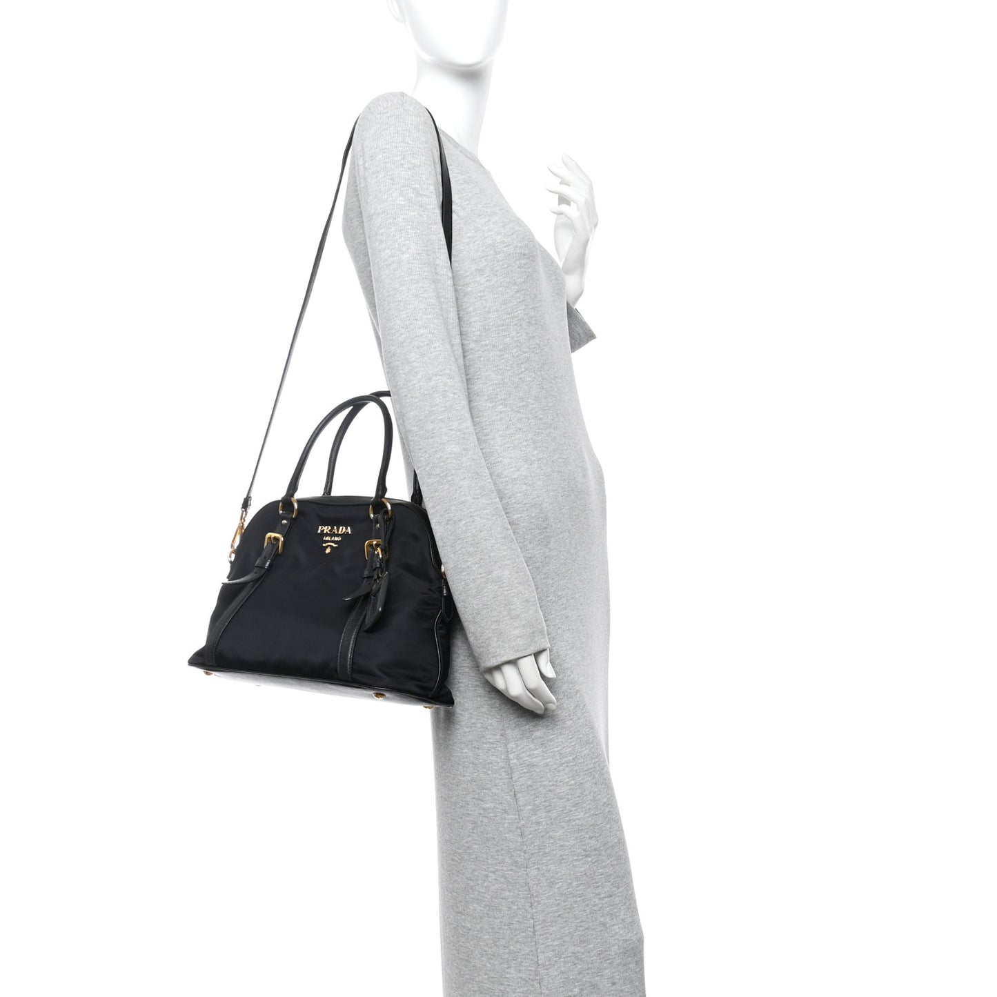 Tessuto Nylon Saffiano Small Tote Black