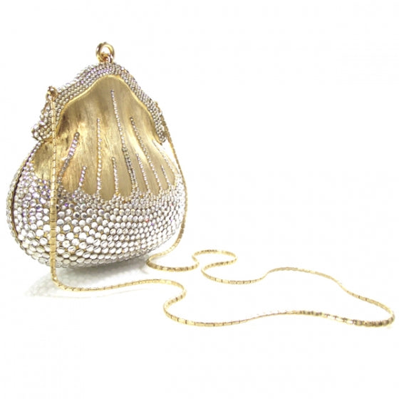 Swarovski Crystal Chatelaine Minaudiere Brushed Gold