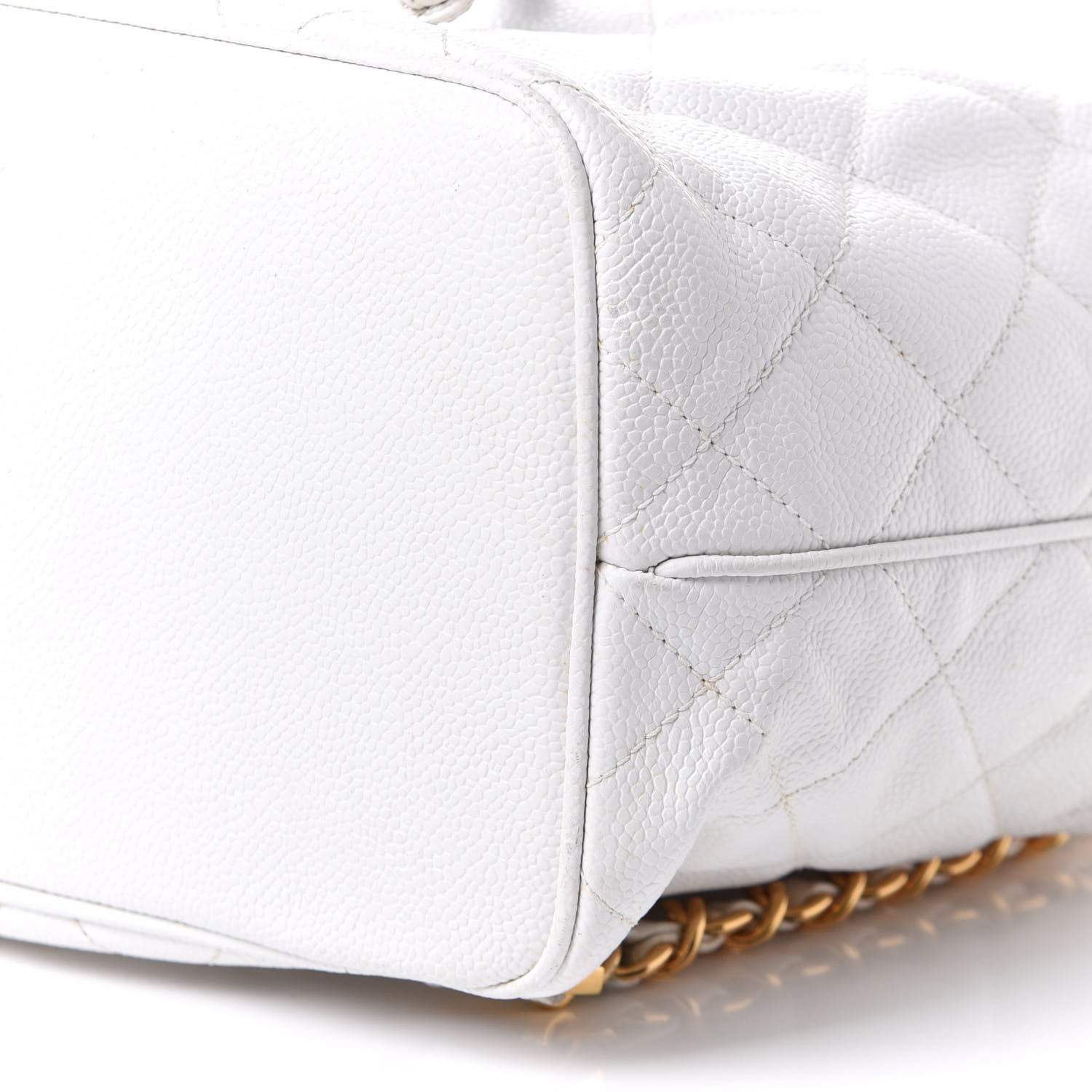Chanel Caviar Quilted Drawstring Backpack White 9 of 9