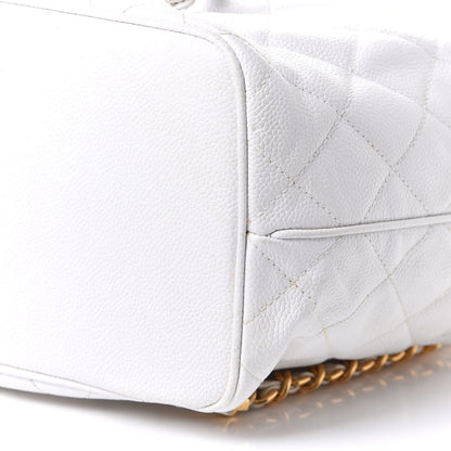 Chanel Caviar Quilted Drawstring Backpack White 9 of 9