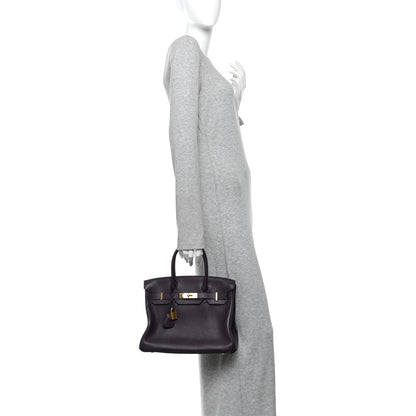 Hermes Taurillon Clemence Birkin 30 Raisin 2 of 13