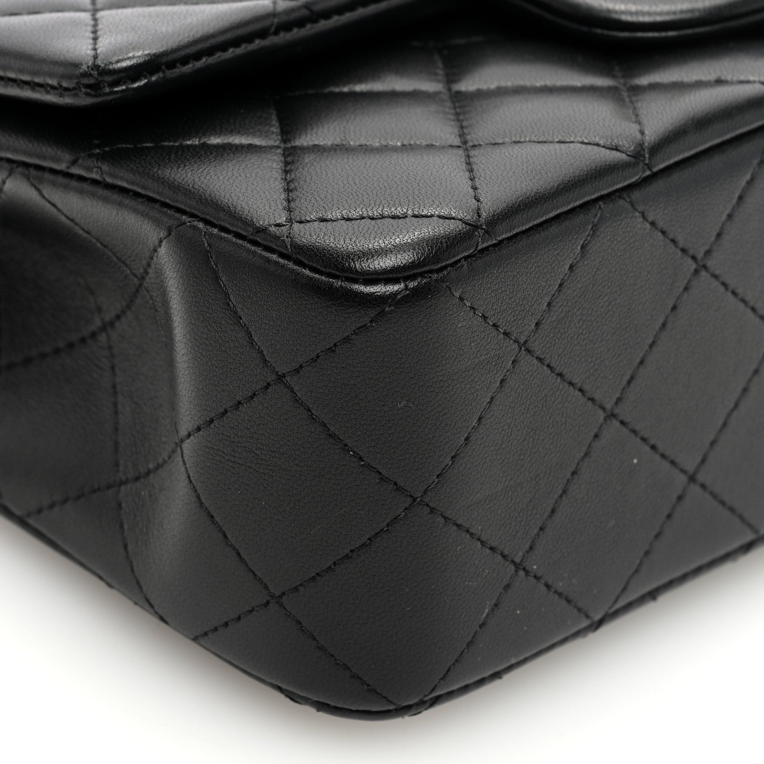 Chanel Lambskin Quilted Mini Top Handle Rectangular Flap Black 9 of 10