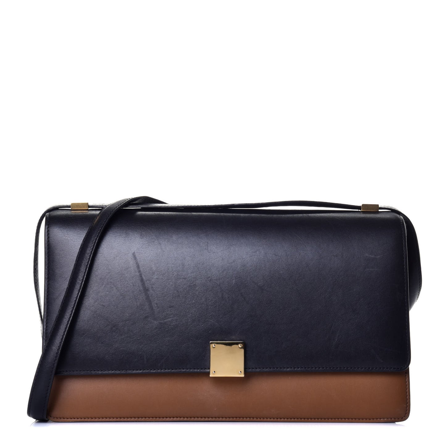 Calfskin Medium Bi-Color Case Flap Camel