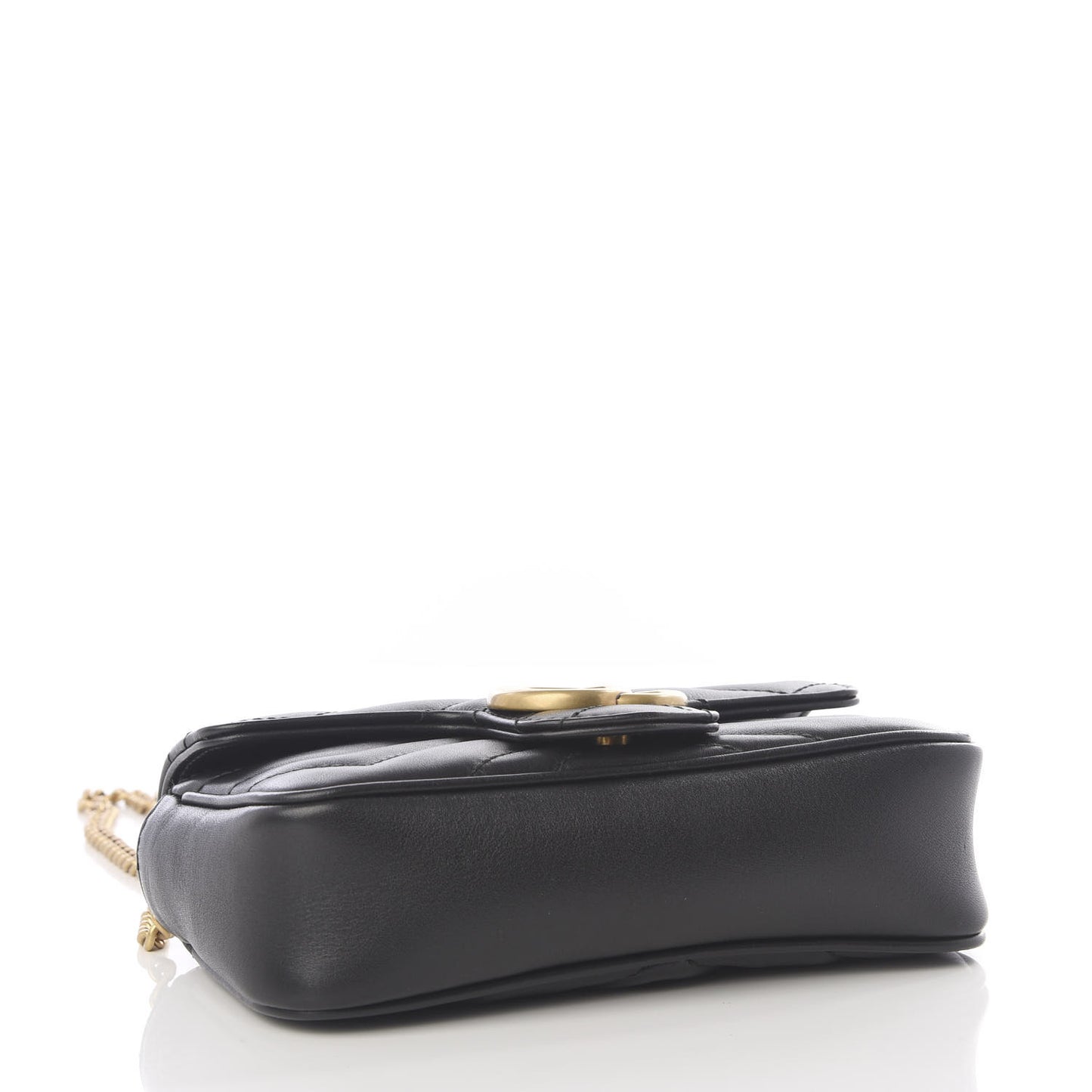 Calfskin Matelasse Super Mini GG Marmont Shoulder Bag Black