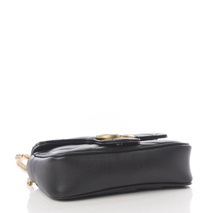 Gucci Calfskin Matelasse Super Mini GG Marmont Shoulder Bag Black 3 of 10