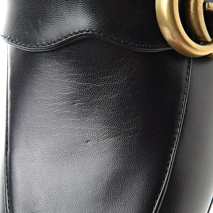 Gucci Malaga Kid Womens GG Marmont Loafers 37 Black 8 of 8