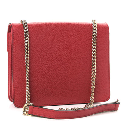 Gucci Dollar Calfskin Small Interlocking G Shoulder Bag Red 3 of 15