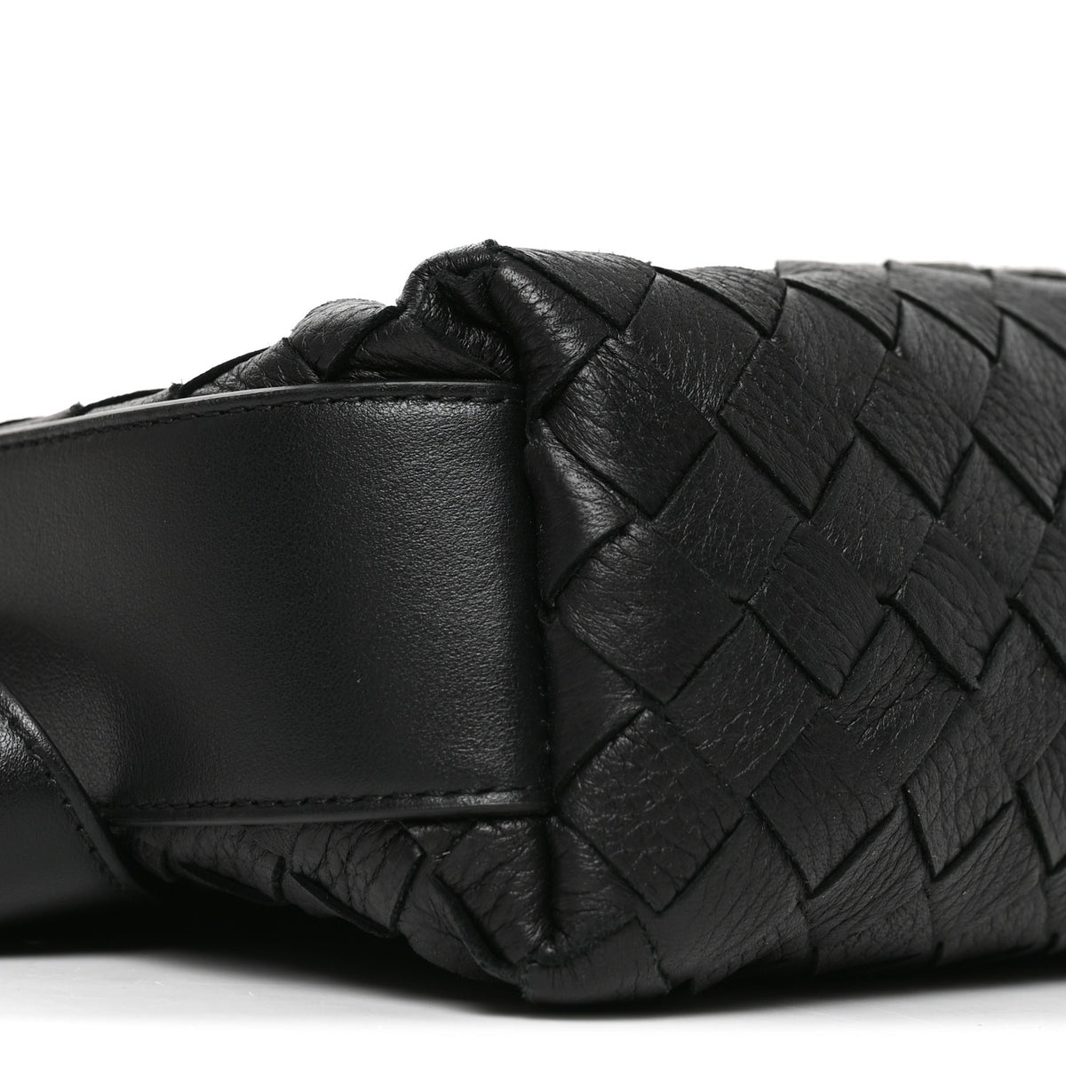 Deerskin Intrecciato Small Traveler Hobo Black
