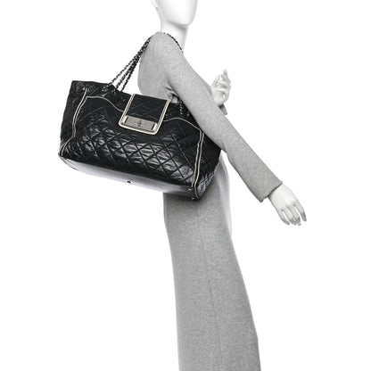 Chanel Lambskin Quilted Large East West Tote Black 2 of 10