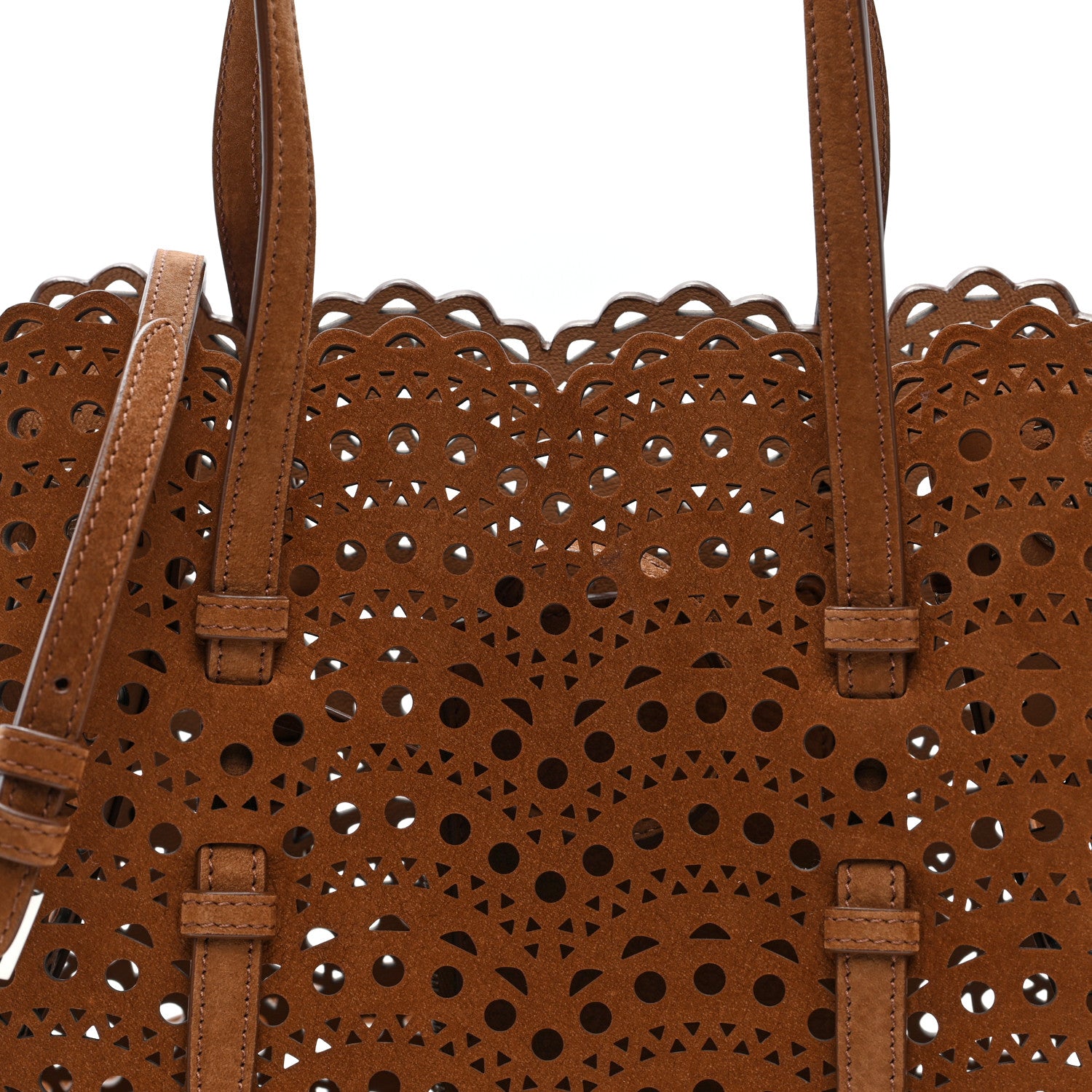 Alaia Nubuck Vienne Wave Mina 25 Bag Terre d'Ombre 8 of 10