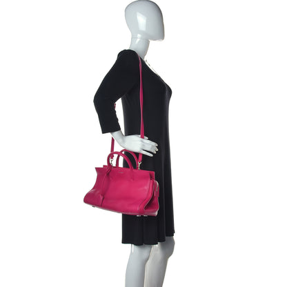 Saint Laurent Grained Calfskin Small Cabas Rive Gauche Bubblegum 2 of 11