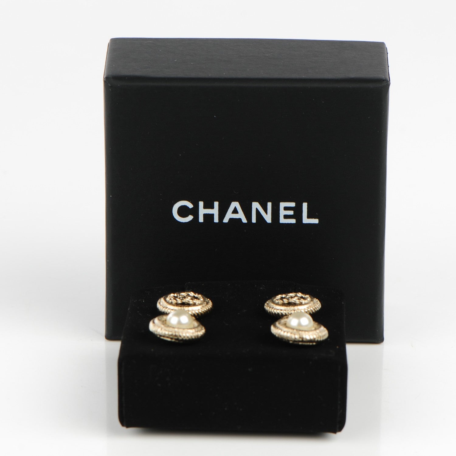 Chanel Pearl CC Dangle Earrings Gold 5 of 5