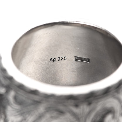 Gucci Sterling Silver Wide Feline Band Ring 53 6.25 4 of 4