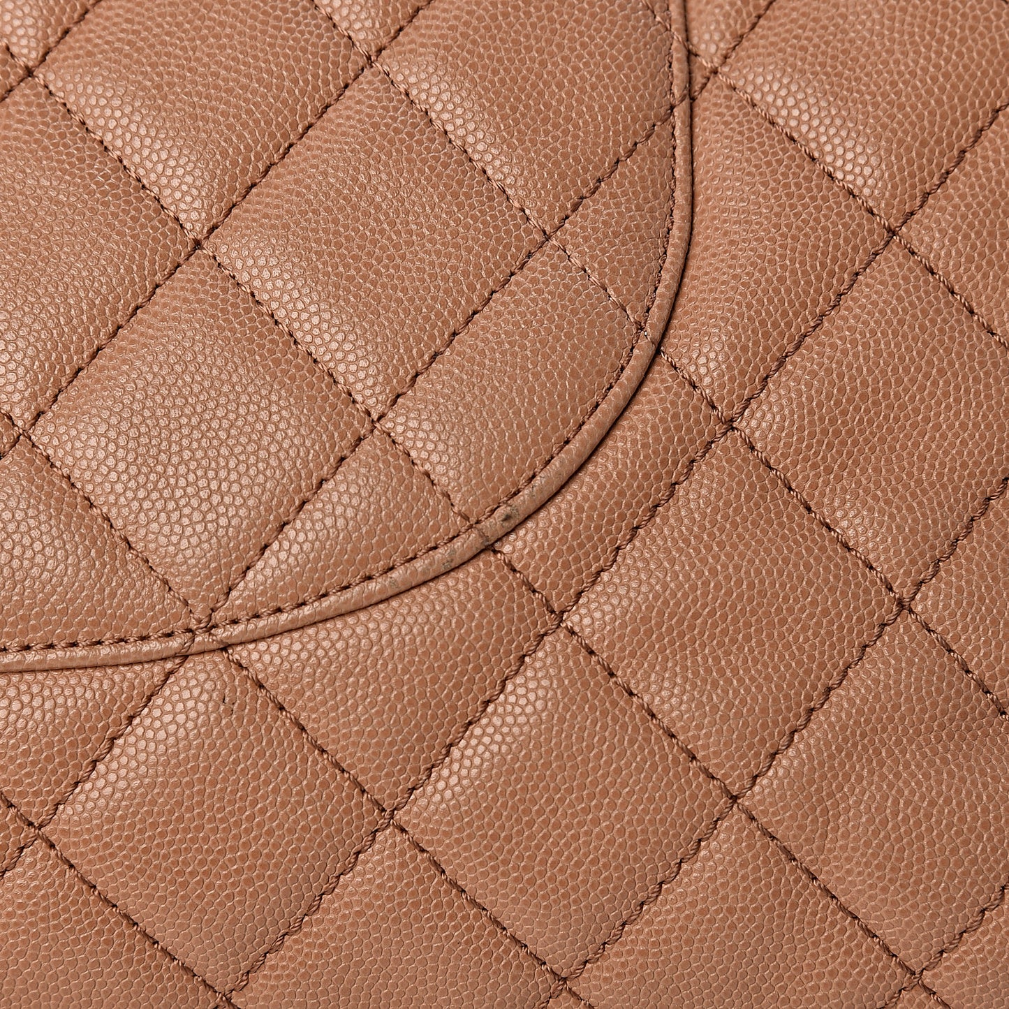 Caviar Quilted Large Coco Handle Shopping Tote Beige