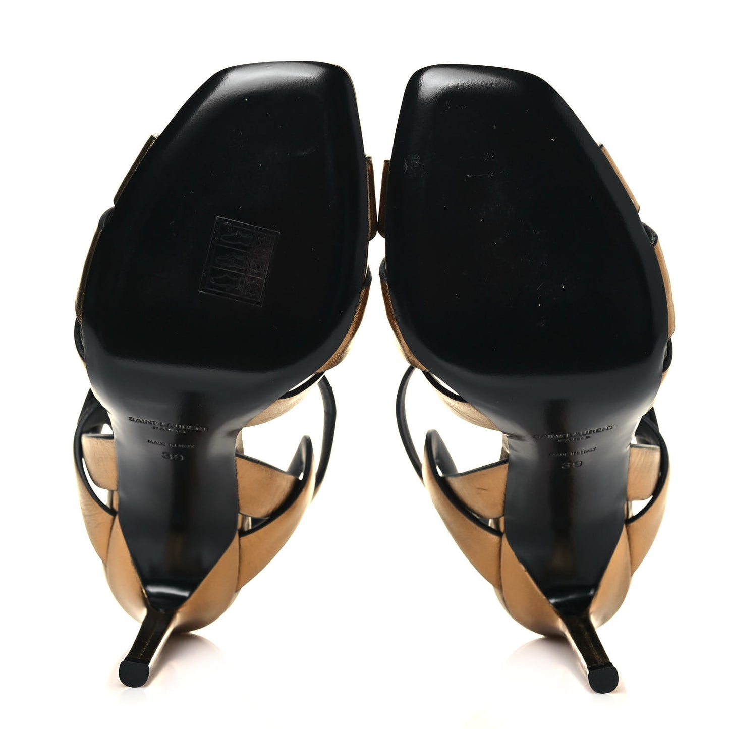 Metallic Calfskin Tribute 105 Sandals 39 Dark Gold