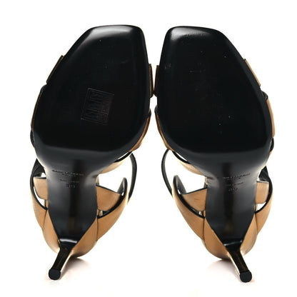 Saint Laurent Metallic Calfskin Tribute 105 Sandals 39 Dark Gold 5 of 11