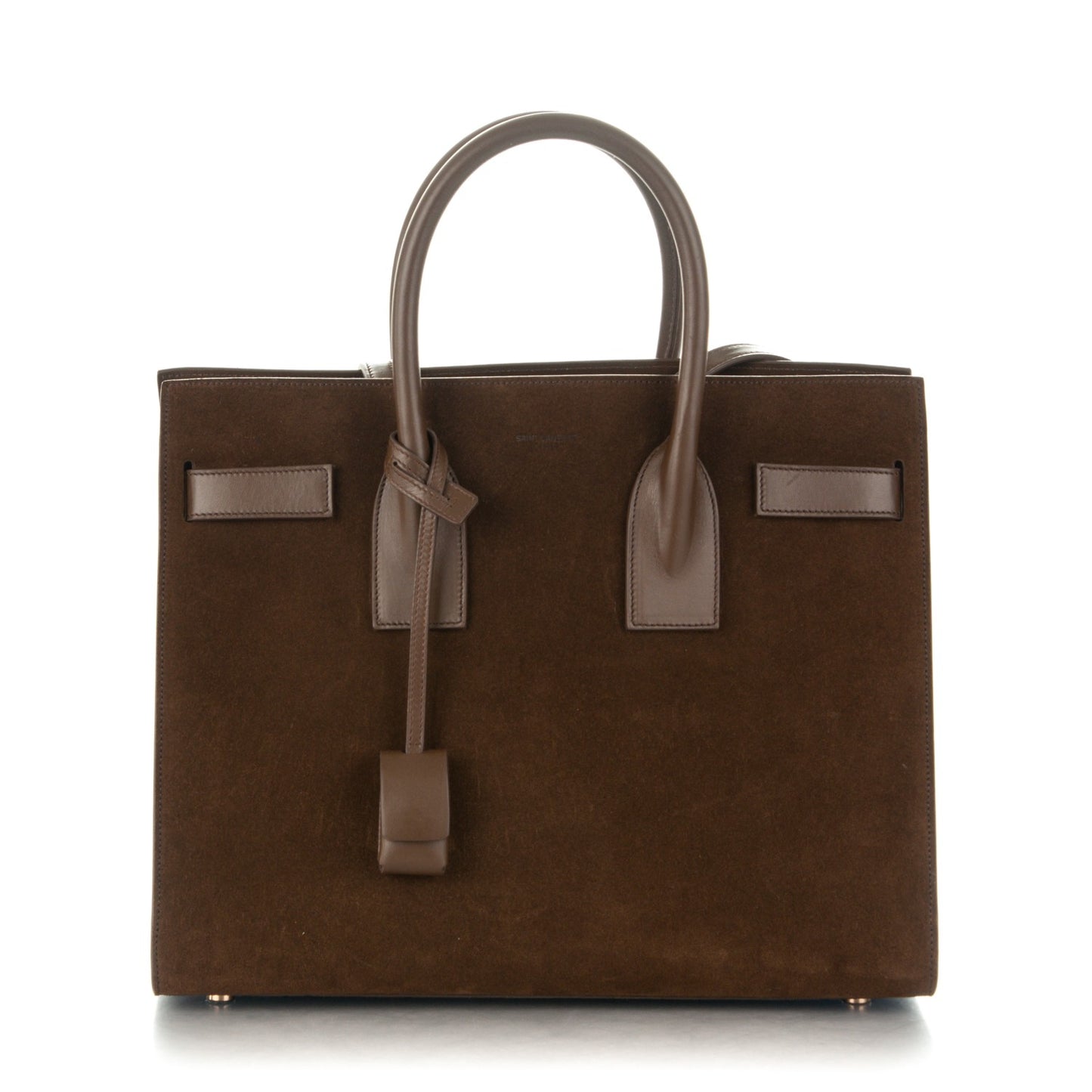 Suede Calfskin Small Sac De Jour Military Brown
