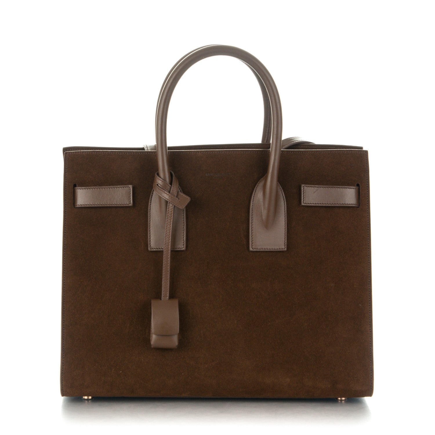 Saint Laurent Suede Calfskin Small Sac De Jour Military Brown 1 of 8