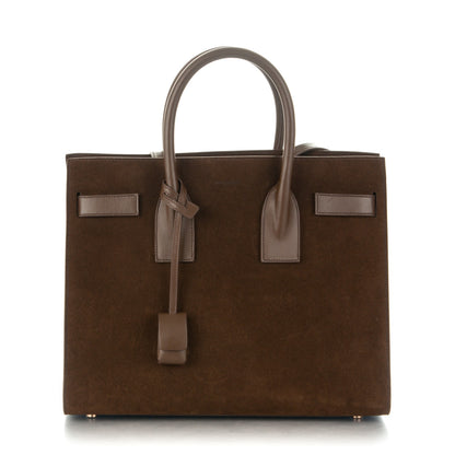 Saint Laurent Suede Calfskin Small Sac De Jour Military Brown 1 of 8