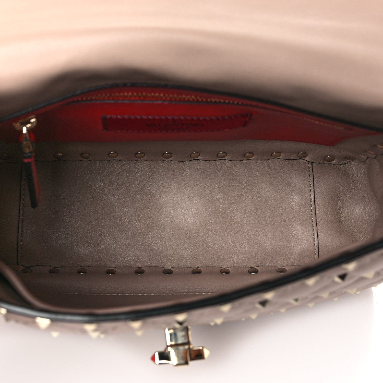 Valentino Garavani Lambskin Medium Rockstud Spike Shoulder Bag Poudre 5 of 9