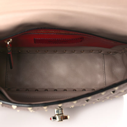 Valentino Garavani Lambskin Medium Rockstud Spike Shoulder Bag Poudre 5 of 9