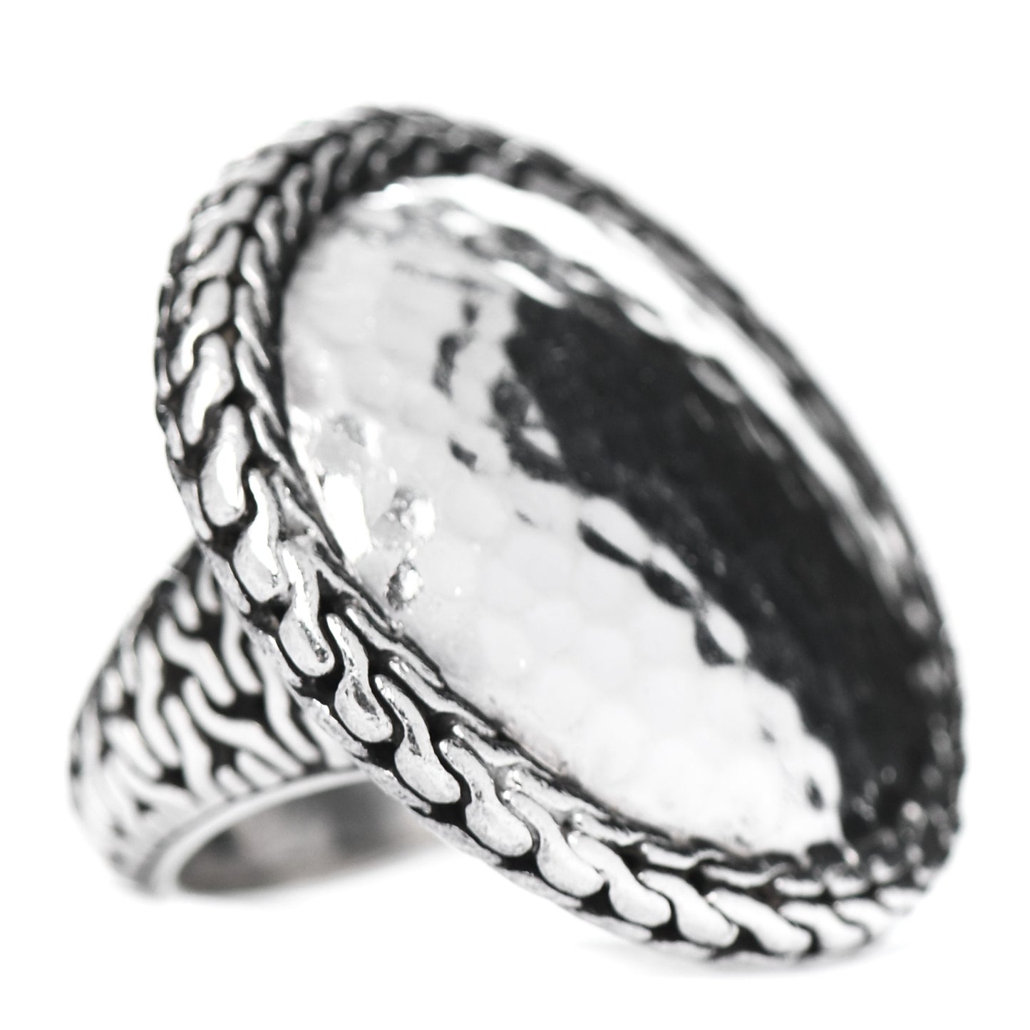 Sterling Silver Palu Hammered Dome Ring 54 7