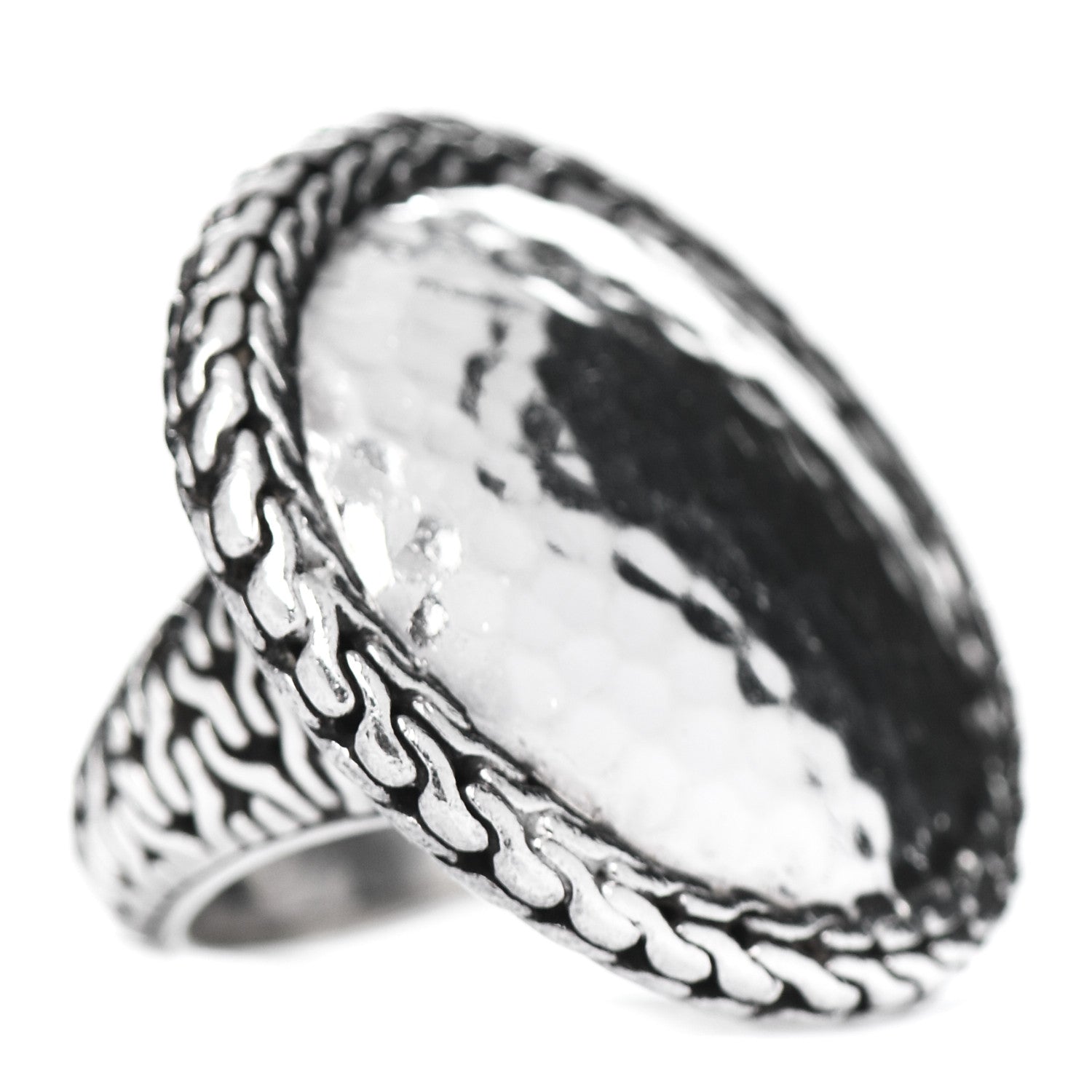 John Hardy Sterling Silver Palu Hammered Dome Ring 54 7 3 of 5