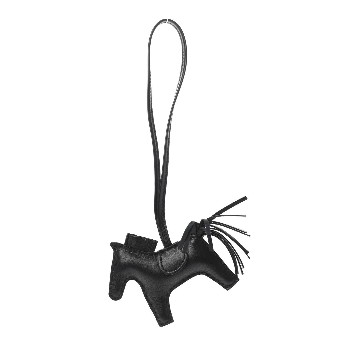 Milo Lambskin Grigri Rodeo Horse Bag Charm PM So Black