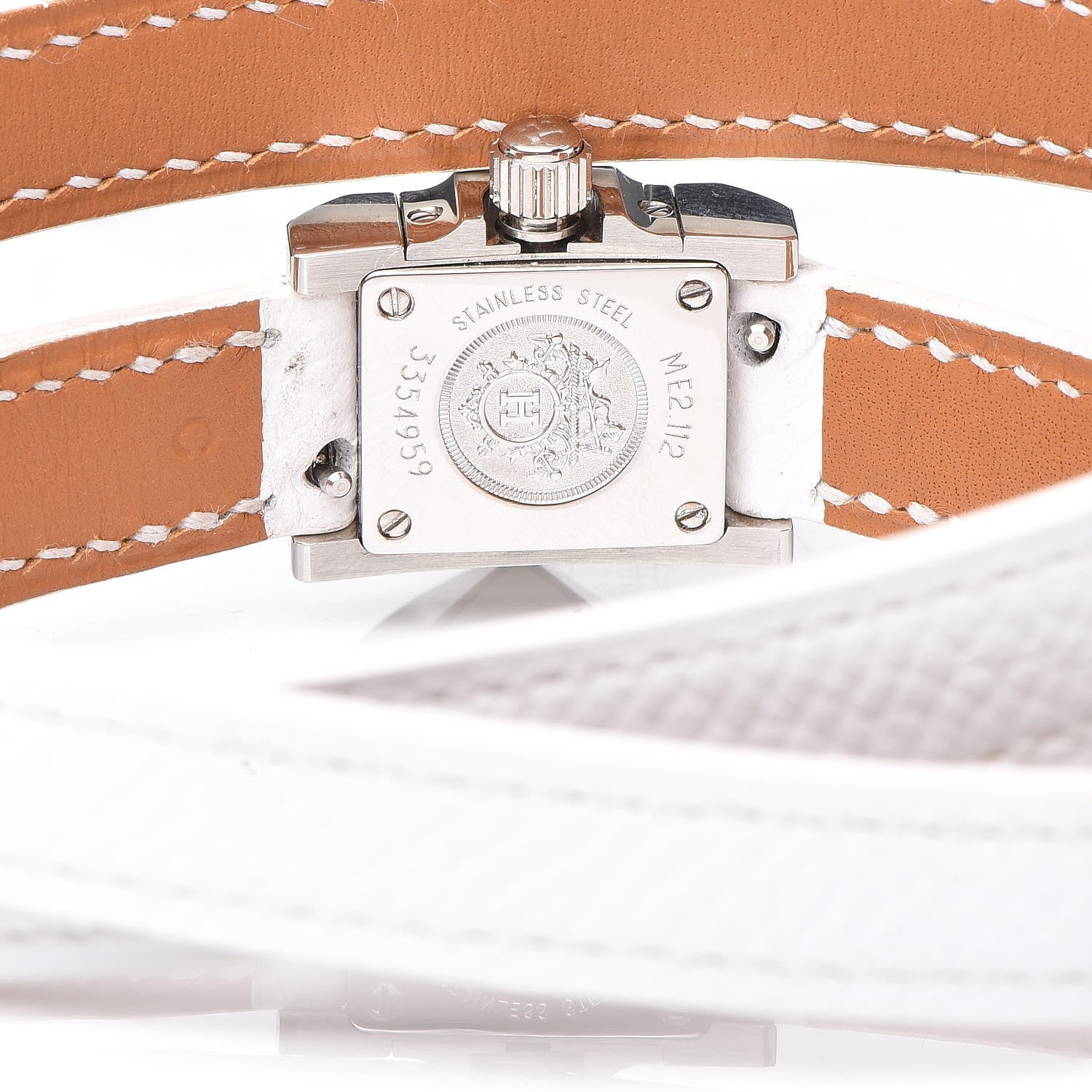 Hermes Stainless Steel Epsom 16mm Medor Double Tour Quartz Watch Blanc 6 of 12