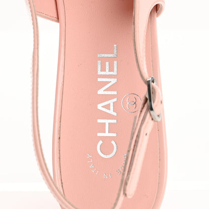 Chanel Patent Calfskin Cap Toe CC Slingback Pumps 39 Light Pink 7 of 10
