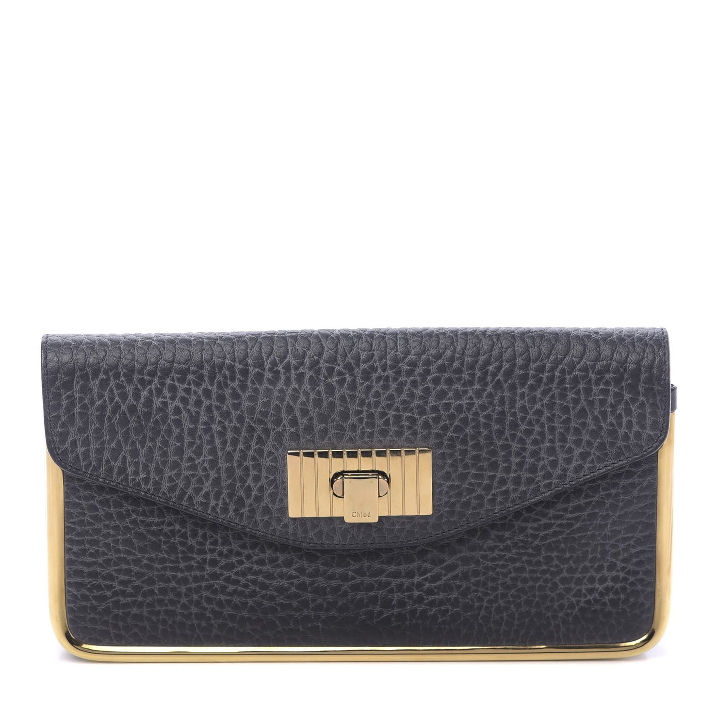 Grained Calfskin Sally Clutch Black