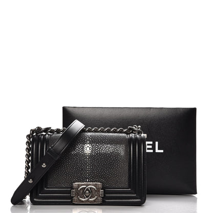 Chanel Galuchat Stingray Small Boy Flap Black 8 of 10