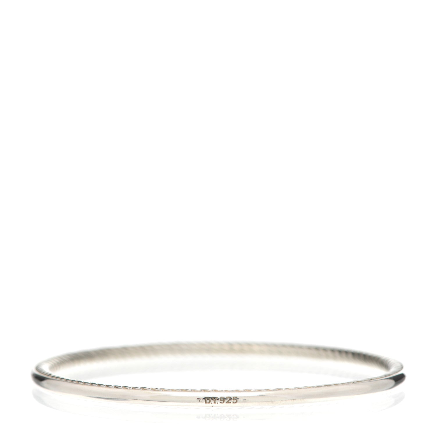 David Yurman Sterling Silver 3mm Cable Classics Bangle Bracelet 3 of 4