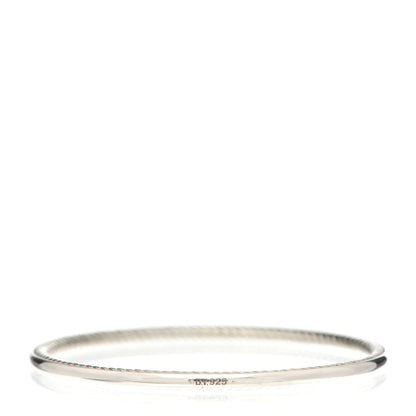 David Yurman Sterling Silver 3mm Cable Classics Bangle Bracelet 3 of 4