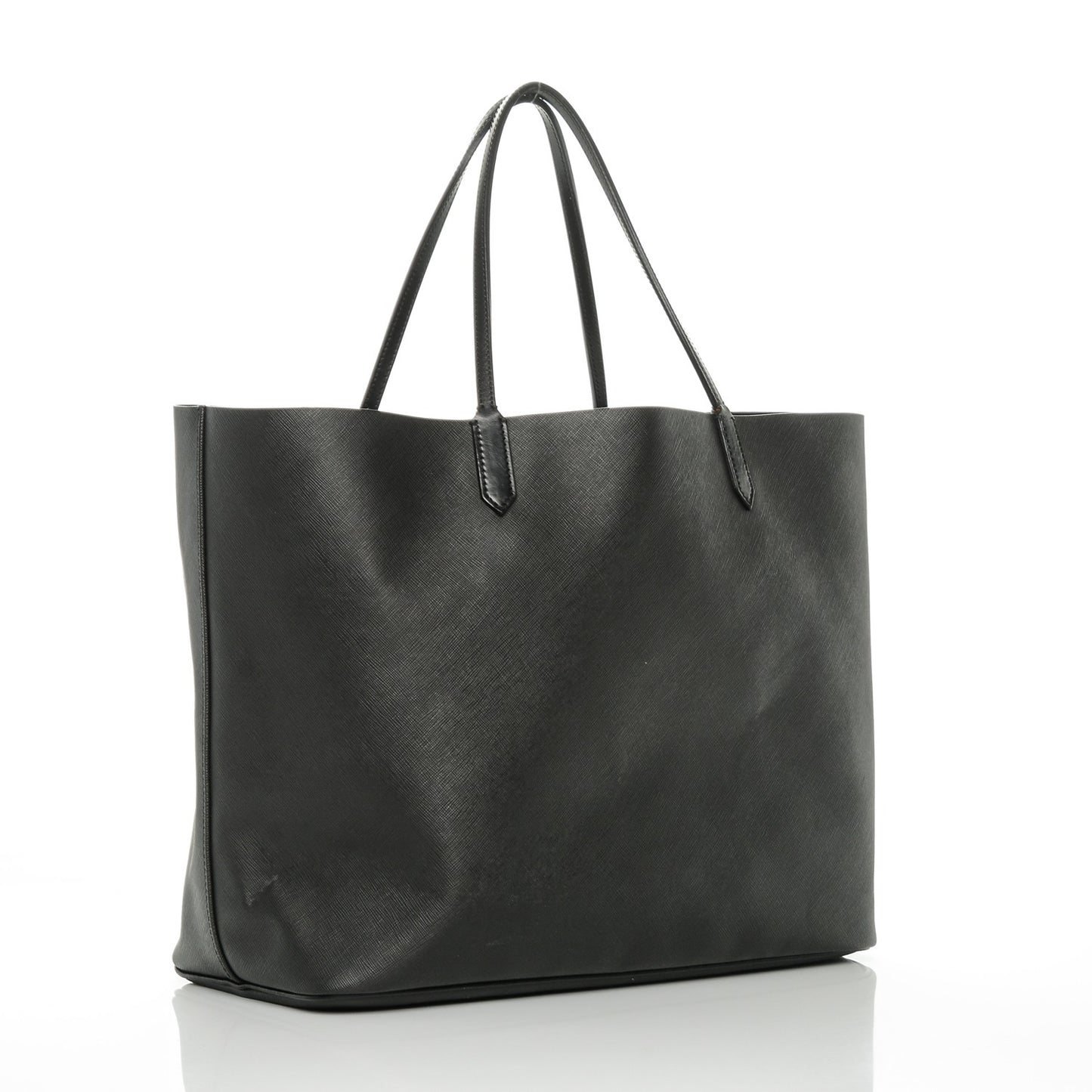 Textured Coated Canvas Print Large Antigona Tote Black