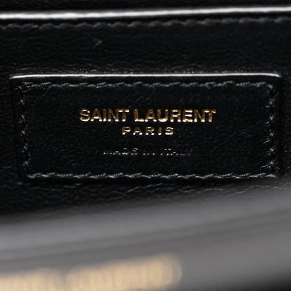 Saint Laurent Box Calfskin Monogram Medium Solferino Satchel Black 6 of 10