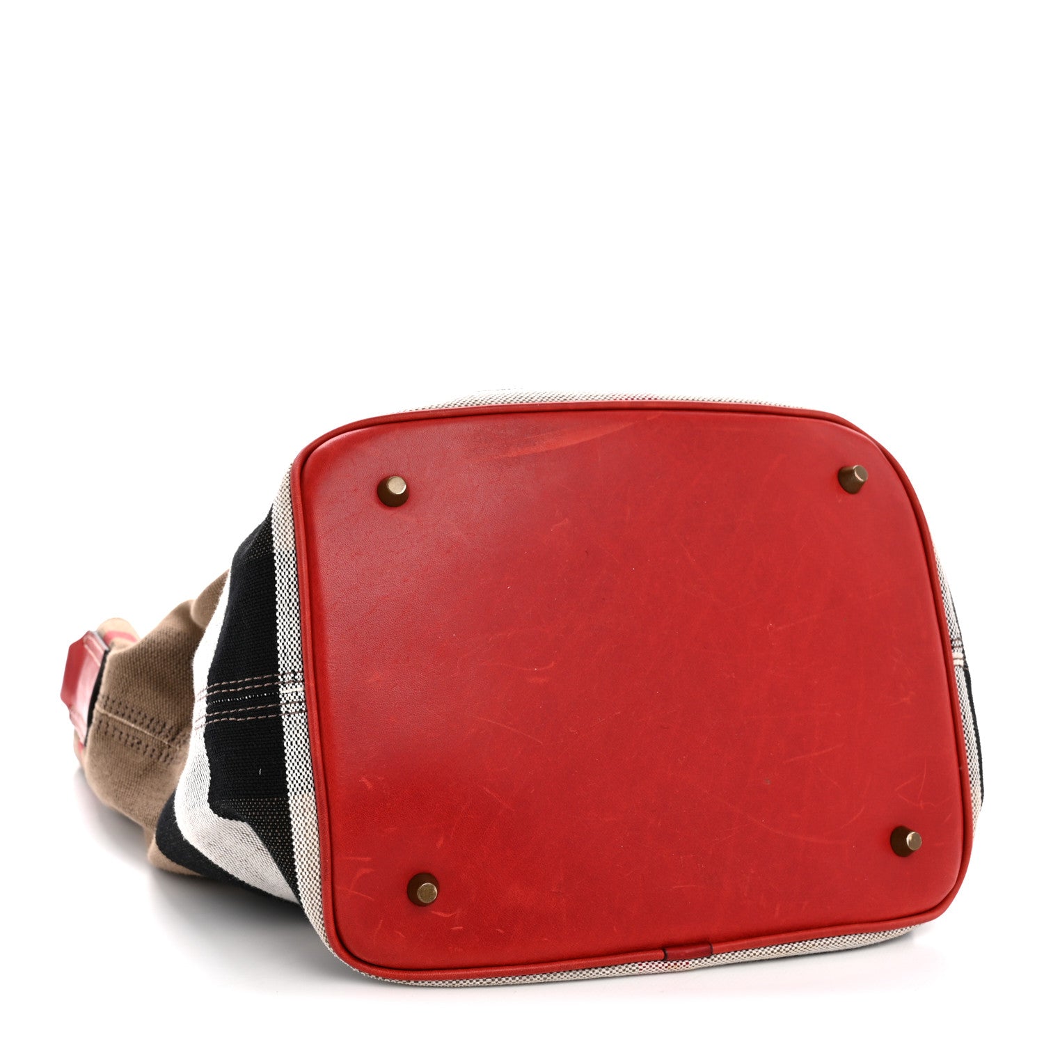 Burberry Canvas Mega Check Medium Susanna Hobo Cadmium Red 1814629